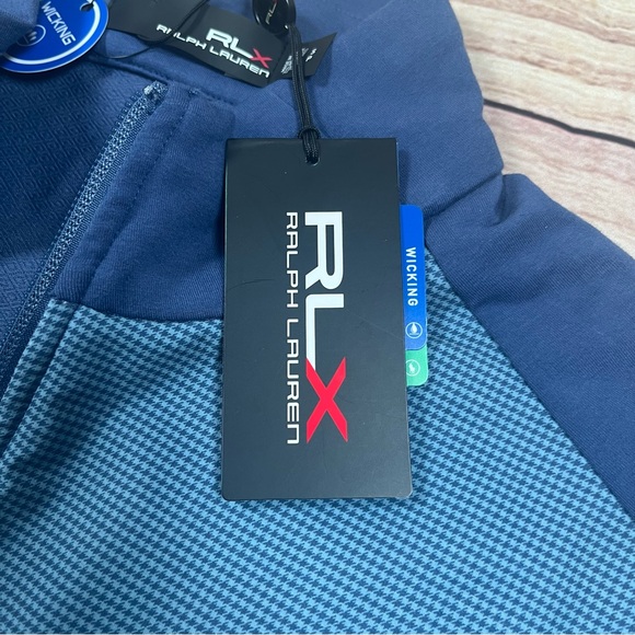 NWT RLX Ralph Lauren Golf Men’s Performance French Terry Vest Size S Blue 178$ - Picture 3 of 11
